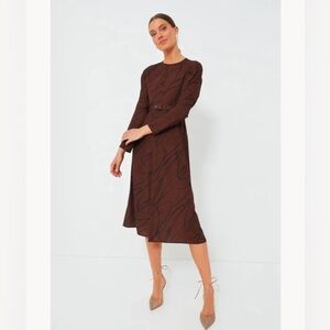 Tuckernuck Twombly Bex Dress Chocolate Brown Size Large Belted